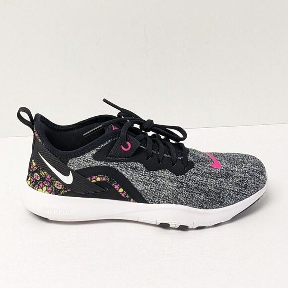 Nike Flex Trainer Print Athletic Sneakers, Black, Women's 6 - Picture 2 of 7